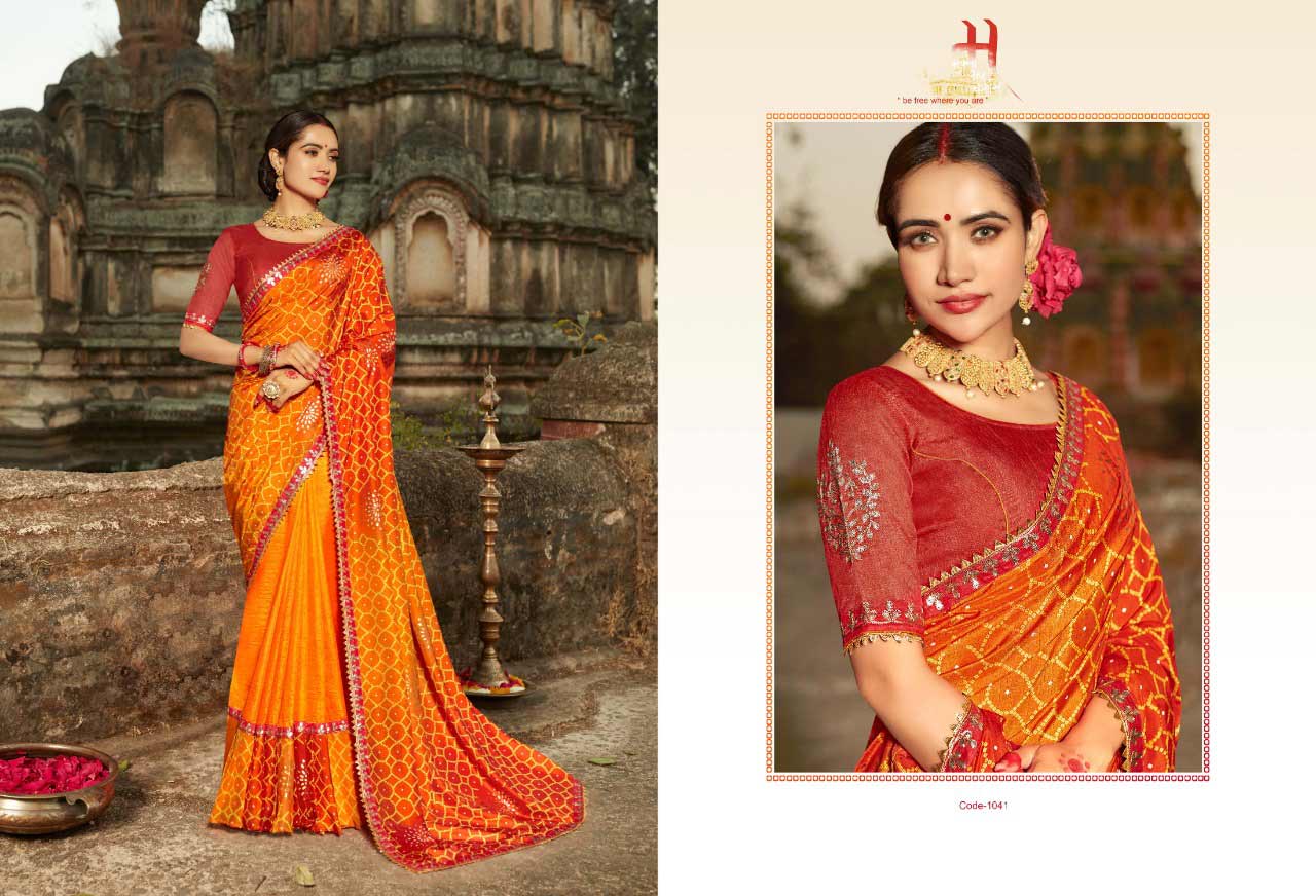 Bandhej Vol 9 Kessi Dola Silk Embroidery Bandhani Style Printed Fancy Saree Bandhej Vol 9 Kessi Dola Silk Embroidery Bandhani Style Printed Fancy Saree